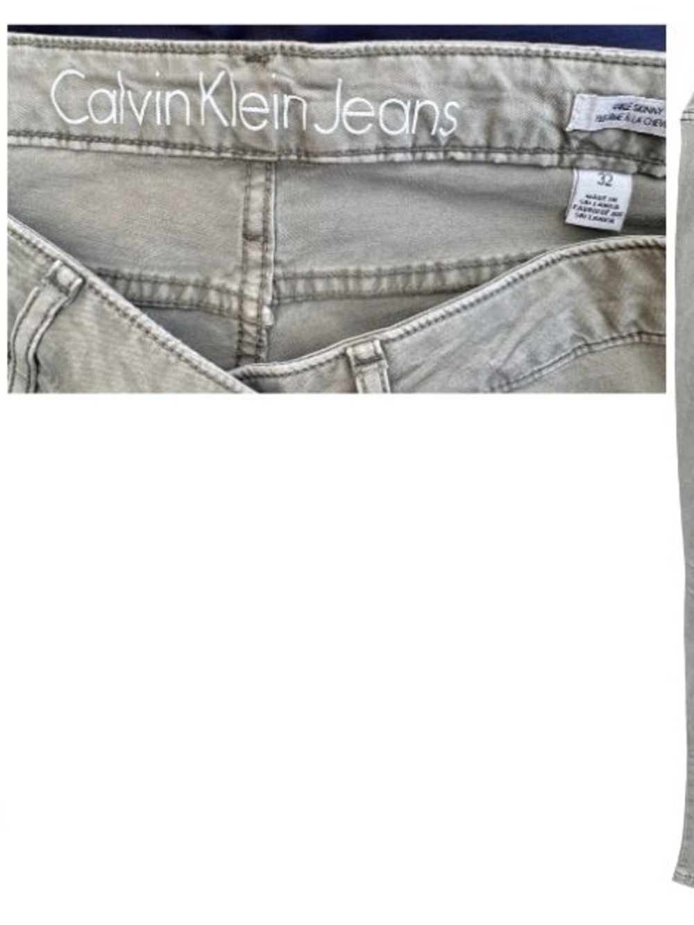 Calvin Klein Jeans women’s Slim Straight in Light Olive Green and Gray